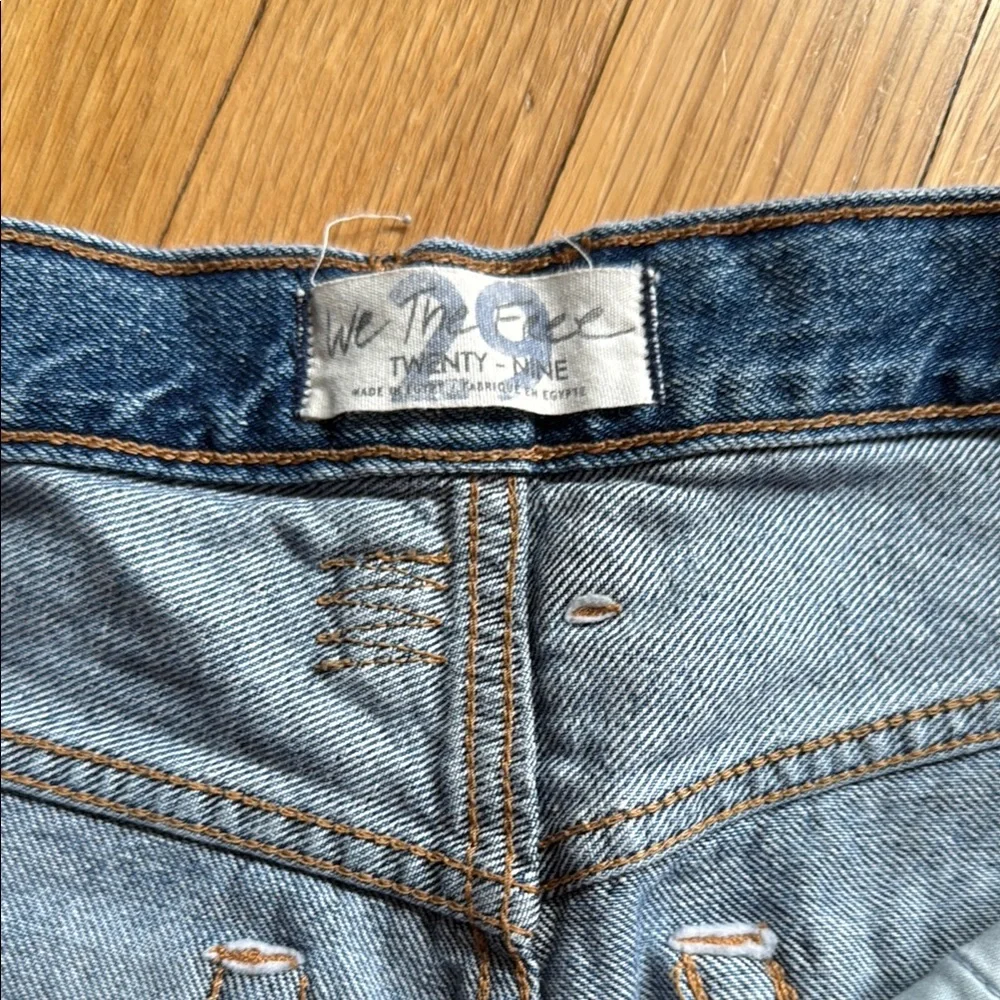 We The Free Blue Jean Shorts Distressed Cut-Off Style - Picture 2 of 3